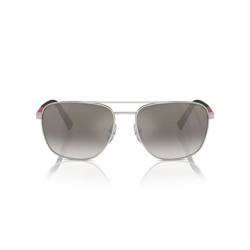 PRADA - Lentes De Sol Prada Linea Rossa SPS 54Z Plata Gris Hombre