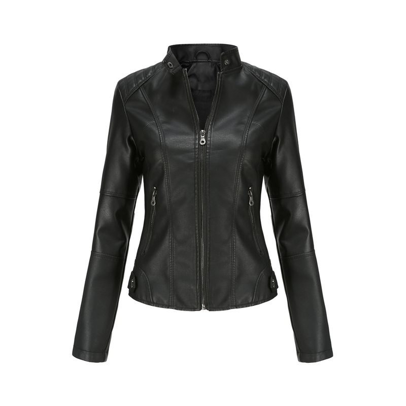 EASTONE - Chaqueta Mujer Negra de Moda Cierre Metálico Estilo Casual Eastone