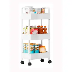 GENERICO - Carro Organizador de Ruedas Multiuso 3 niveles Blanco