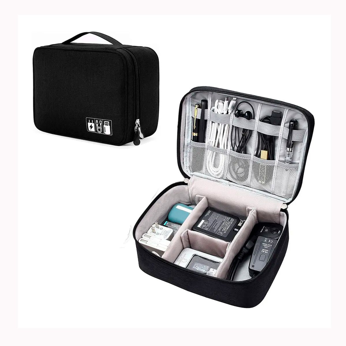 GENERICO - Bolso Organizador De Cables USB y Accesorios Viajero Color Negro