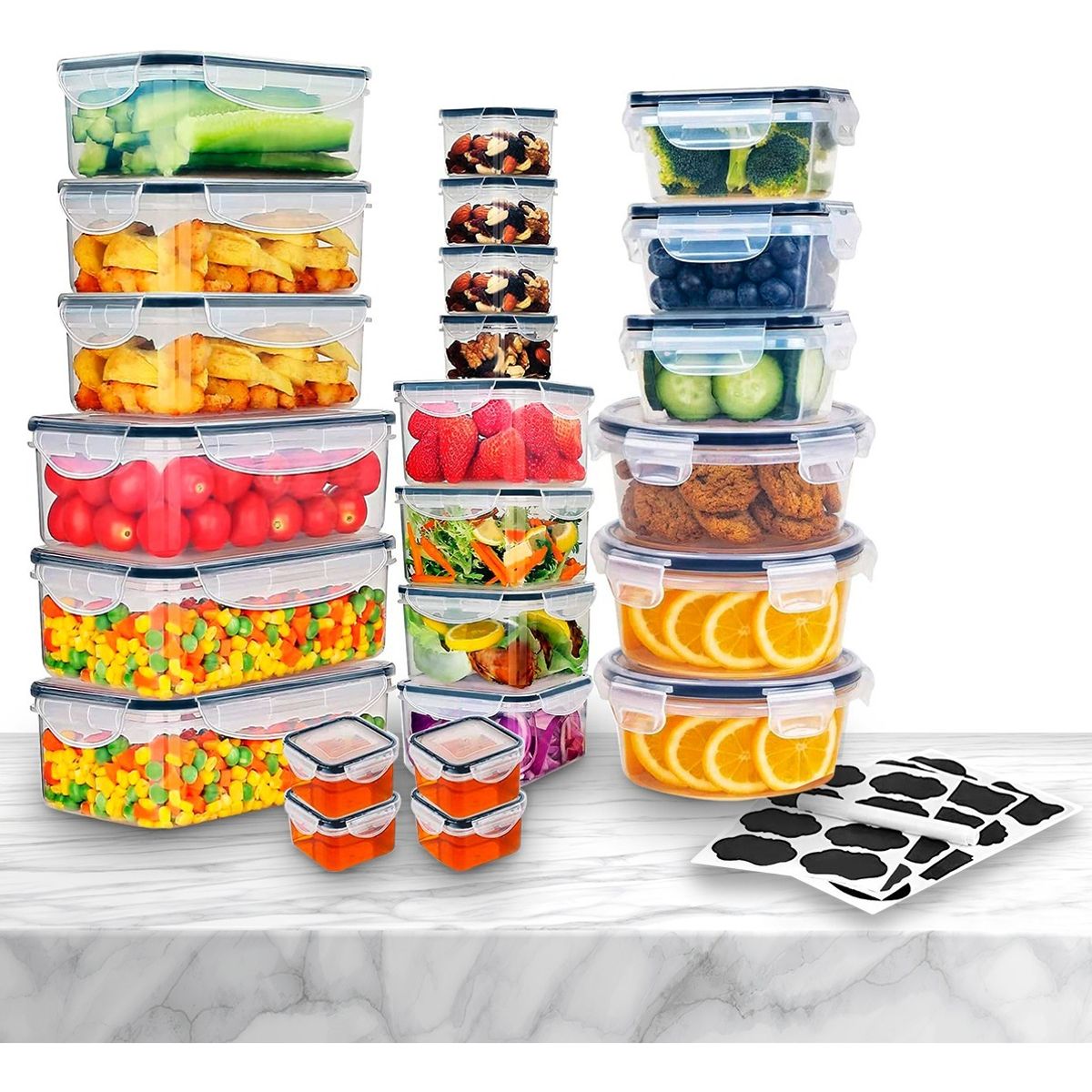 ANYHOGAR - Tanque De Almacenamiento De Cocina Sellado De 24 Piezas