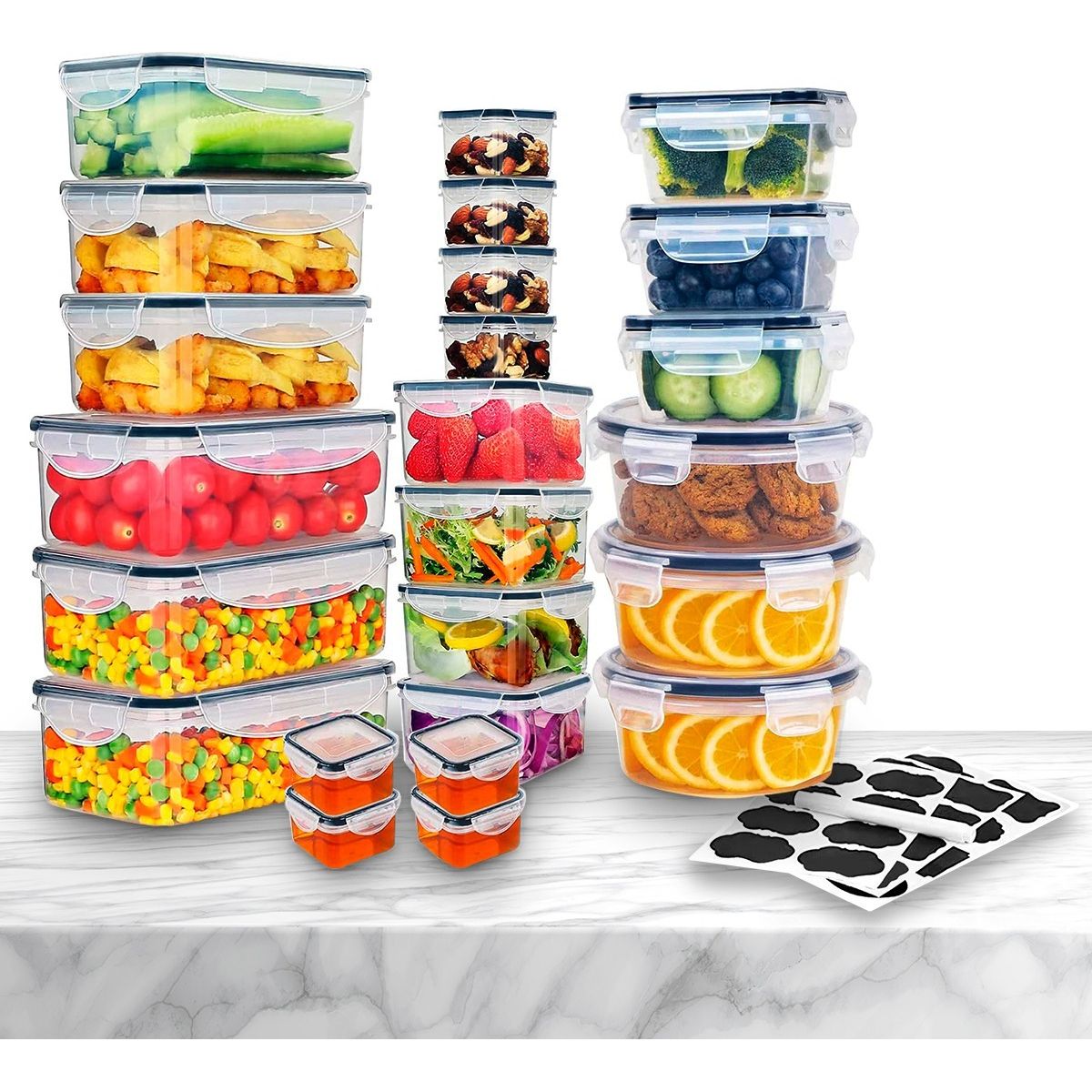 ANYHOGAR - Tanque De Almacenamiento De Cocina Sellado De 24 Piezas