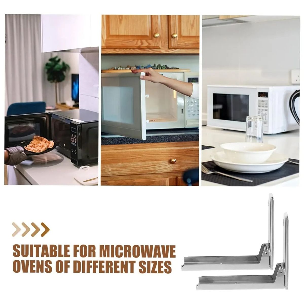 GENERICO - Soportes Plegables Para Horno Microondas En Pared