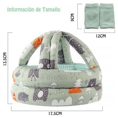 Imagen 2 del producto Casco de seguridad para bebé con rodilleras（Verde）