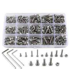 GENERICO - 500 Tornillos Cabeza Plana M3 M4 M5 Hexagonal Tuerca Pernos