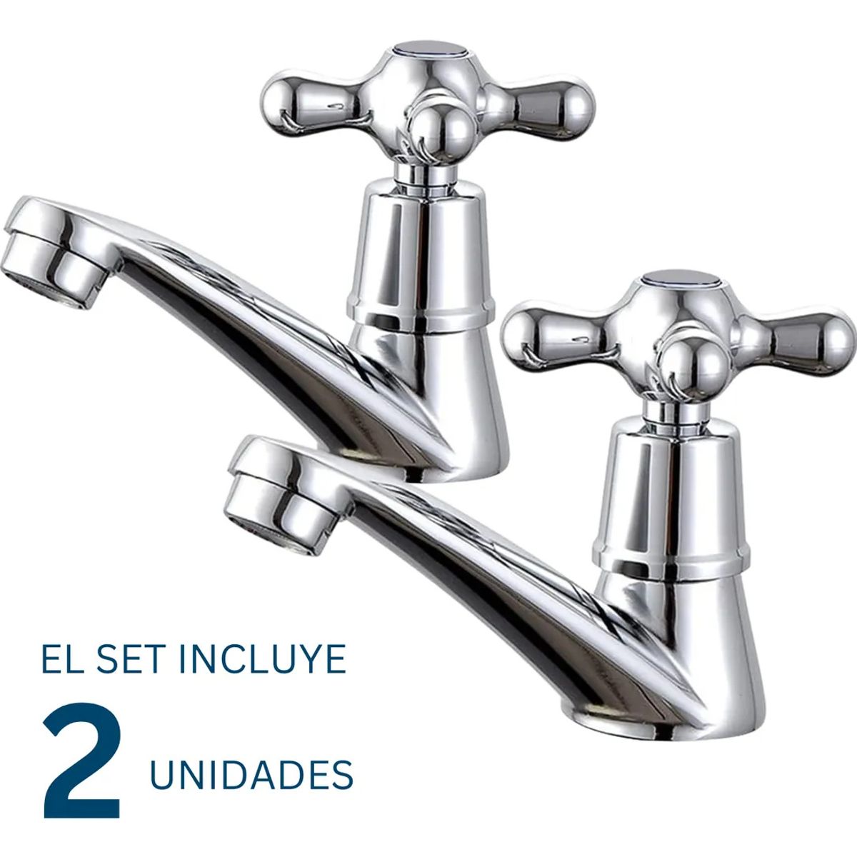 KUANGYE - Llave Lavamanos Lavatorio Set De 2 Con Accesorios