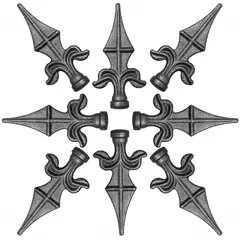 GENERICO - Punta De Lanza Fierro Reja 10 Unidades. 1,2x11cm