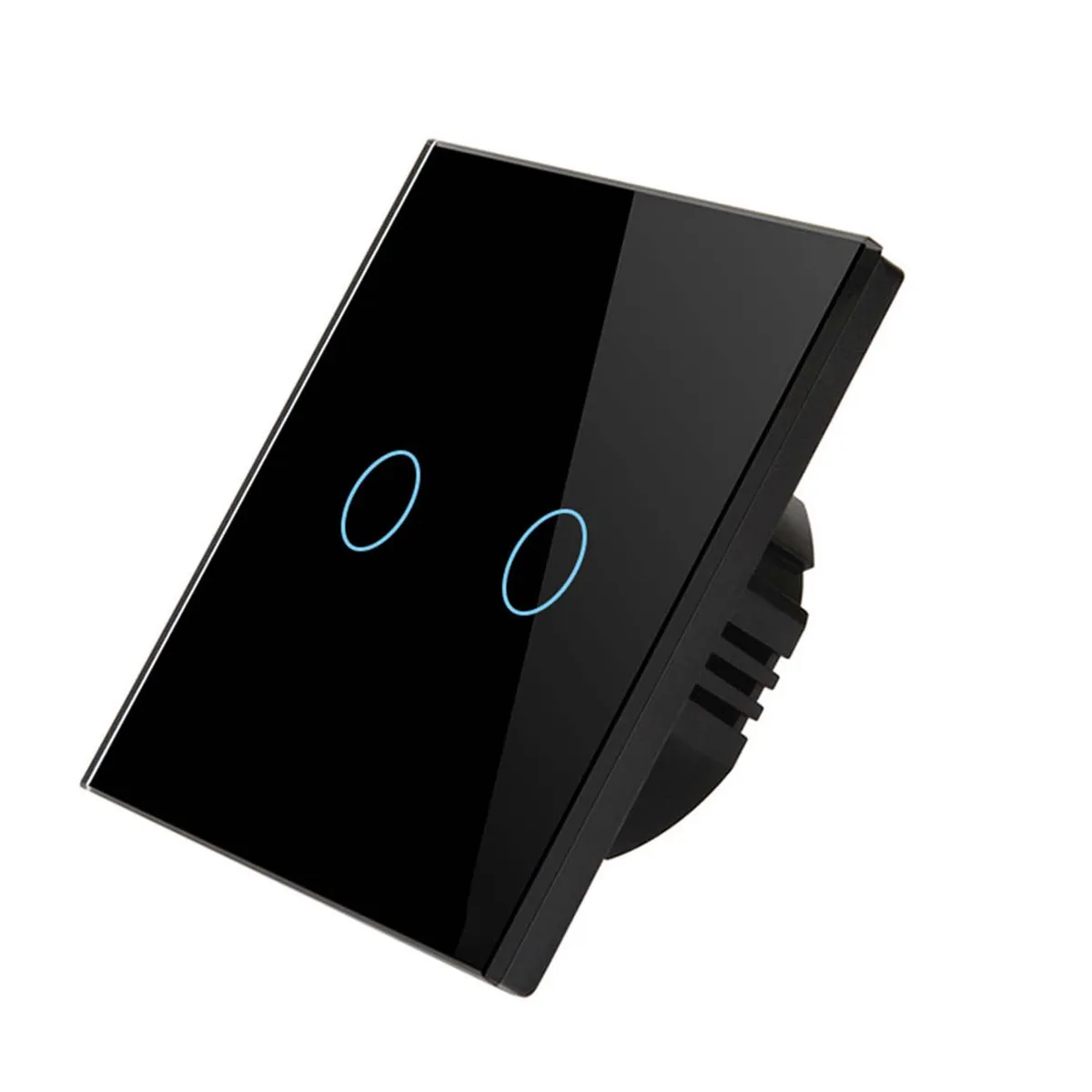 WELDMON - Interruptor Luz Pared Inteligente Wifi 2 Vías（Negro）