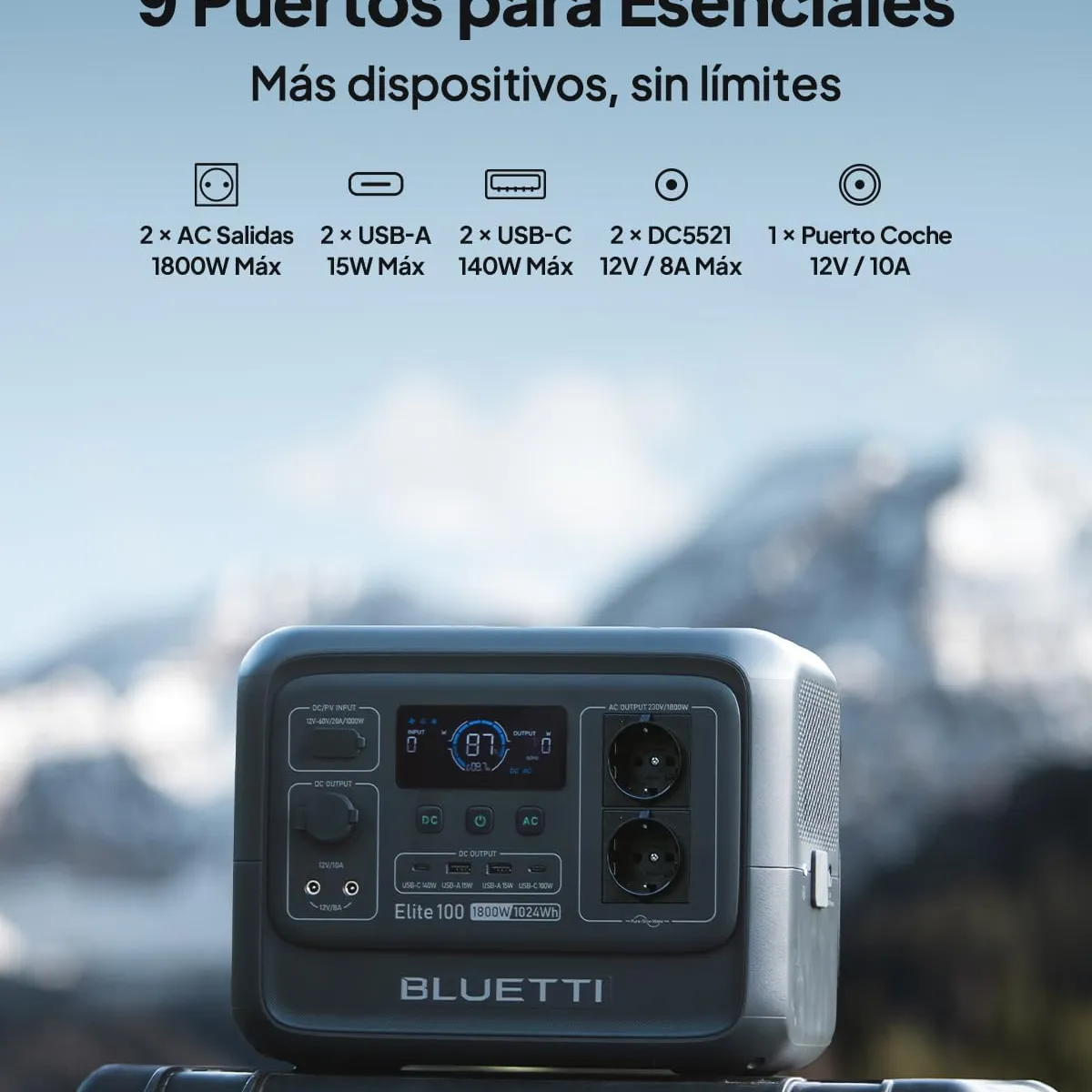 BLUETTI - BLUETTI Generador Solar Portátil 1800w1024wh con 100W Panel Solar Estaçãoe Energia Para Acampar Viajes Corte de Energía