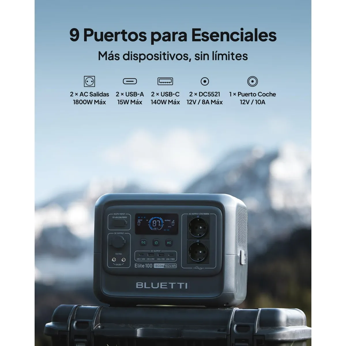 BLUETTI - BLUETTI Generador Solar Portátil 1800w1024wh con 100W Panel Solar Estaçãoe Energia Para Acampar Viajes Corte de Energía