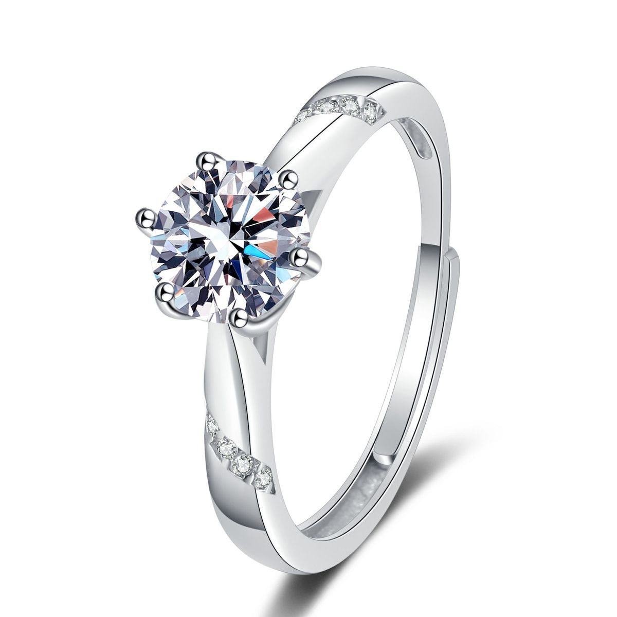 KUANGYE - Anillo De Compromiso Bañado en plata Mujer