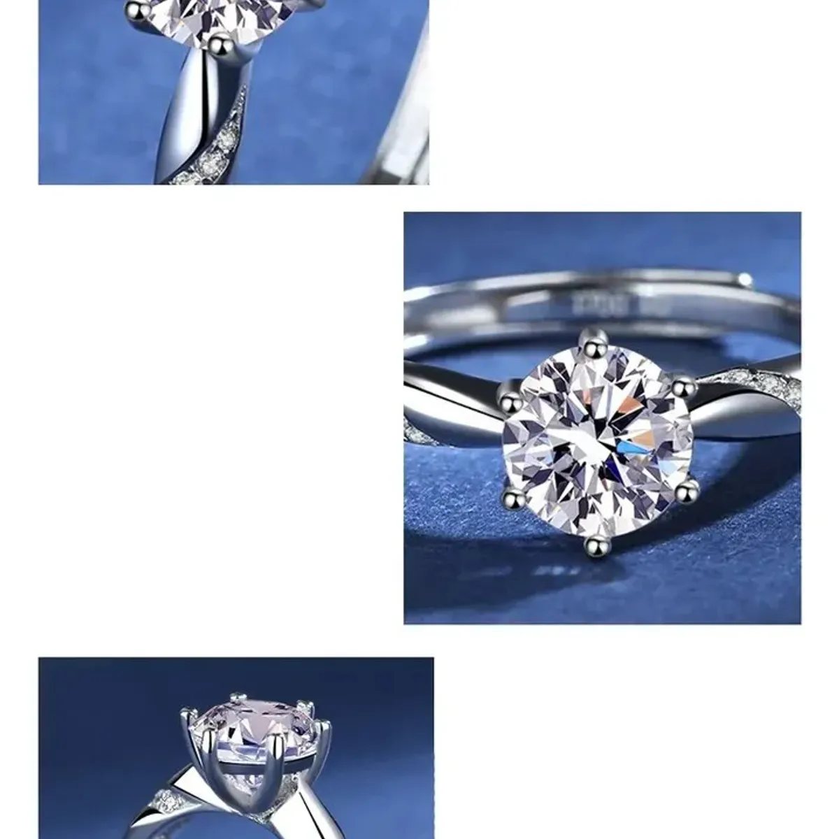 KUANGYE - Anillo De Compromiso Bañado en plata Mujer