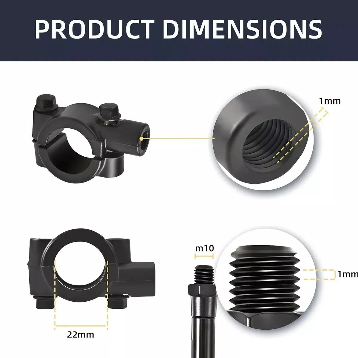 GENERICO - Espejo Retrovisor Lateral Ajustable Para Motocicleta Atv