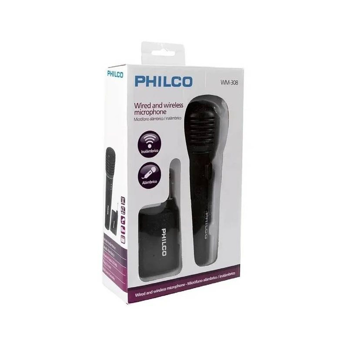 PHILCO - MICROFONO ALÁMBRICO/INALÁMBRICO BLACK PHILCO WM-308