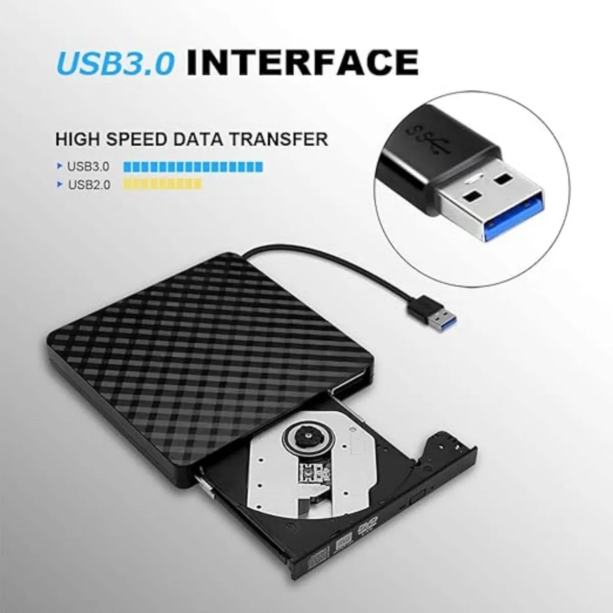 WELDMON - Grabadora CD DVD Externa USB（Blanco）