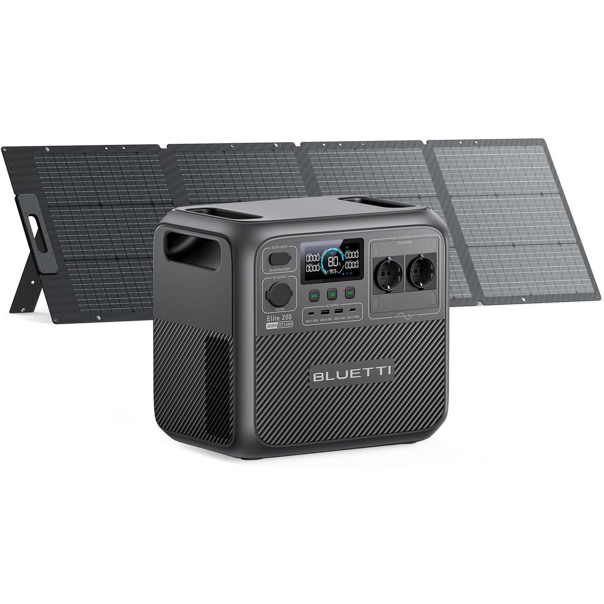 BLUETTI - BLUETTI Estación de Energía  Portátil 2600w 2073wh con Panel Solar  200W Generador Solarpara Acampar Pesca Corte Energía
