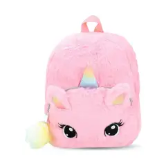 GENERICO - Mochila Unicornio Peludita Para Niña