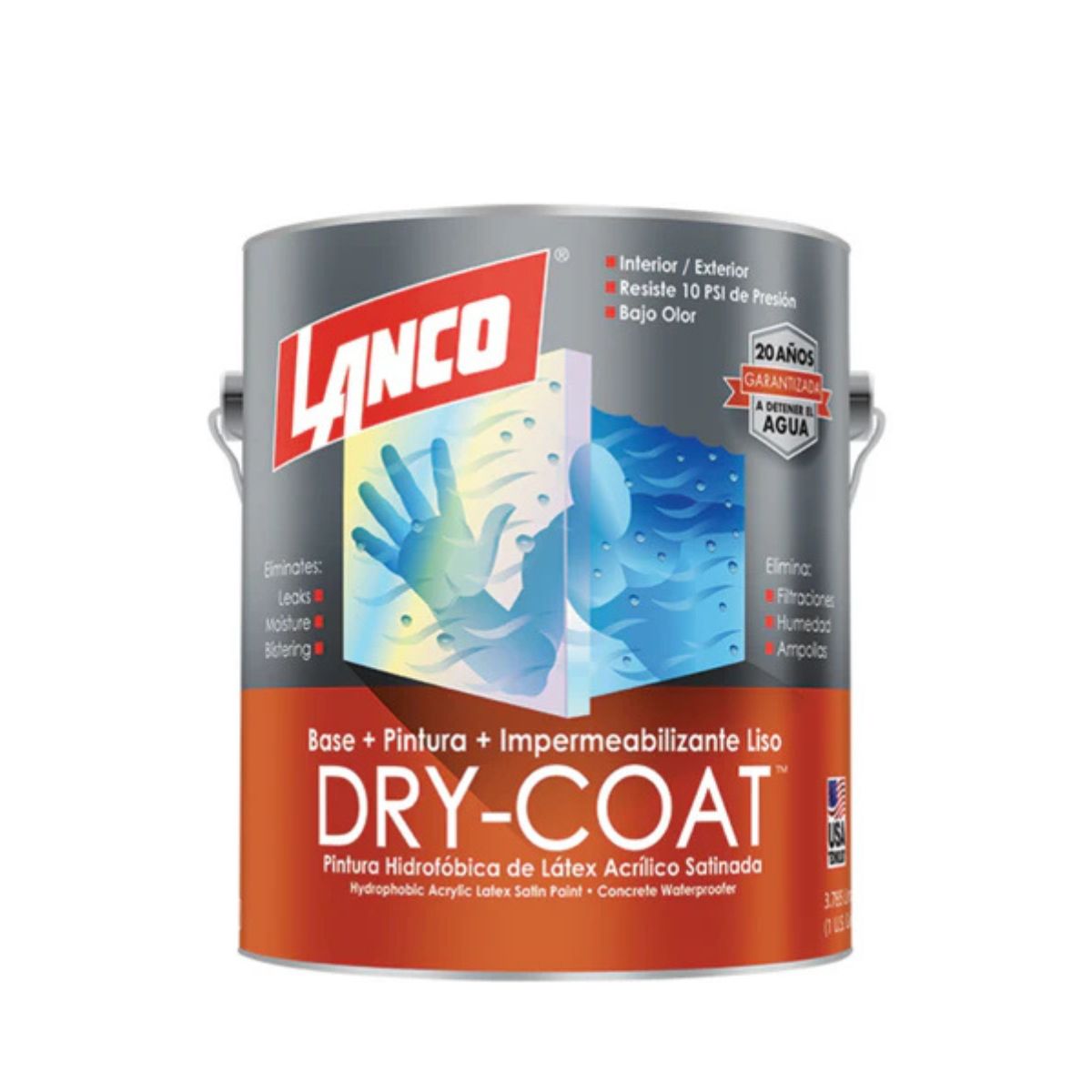 LANCO - Esmalte Dry Coat Blanco Satin 1GL Impermeabilizante