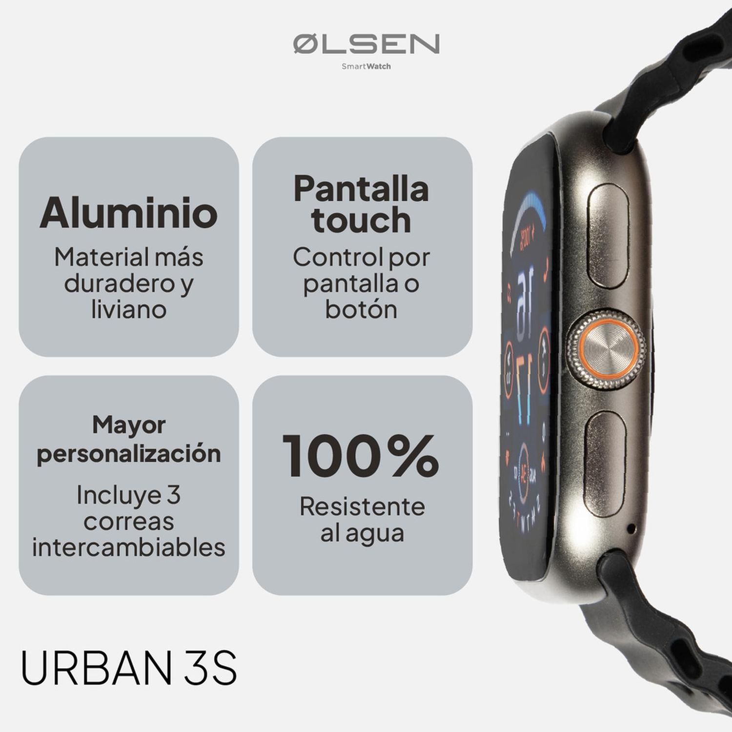 OLSEN Smartwatch Olsen Reloj Inteligente URBAN Amoled Llamadas BT