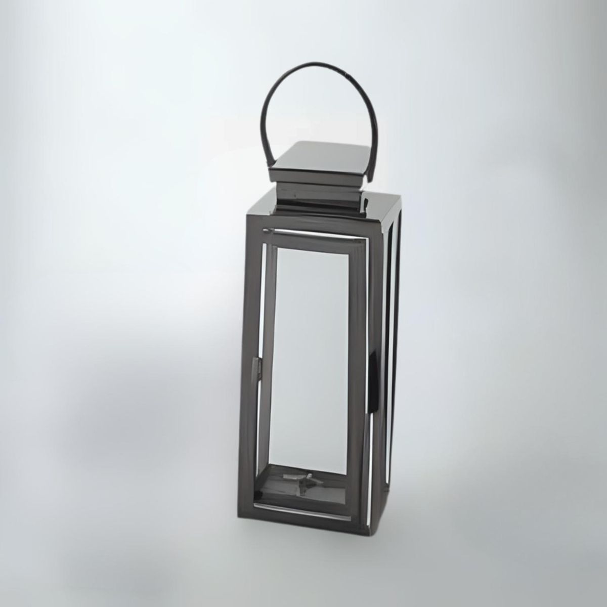 HOME ESSENTIALS - Farol con asa de cuero 25 cm