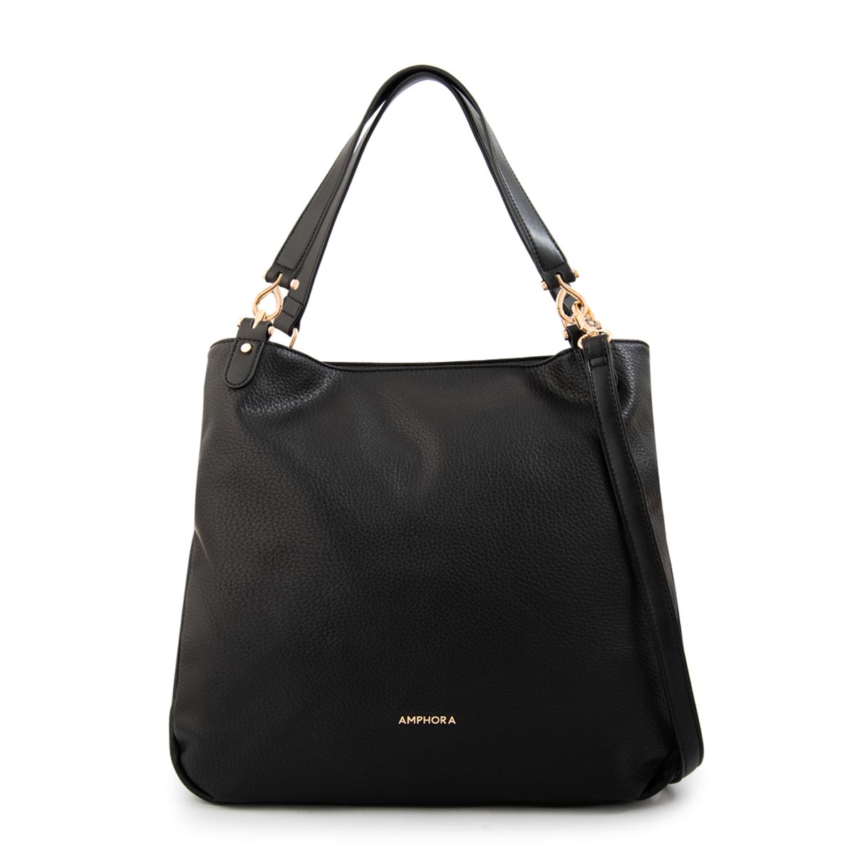 AMPHORA - Cartera tote corte recto eugenia mediana negro
