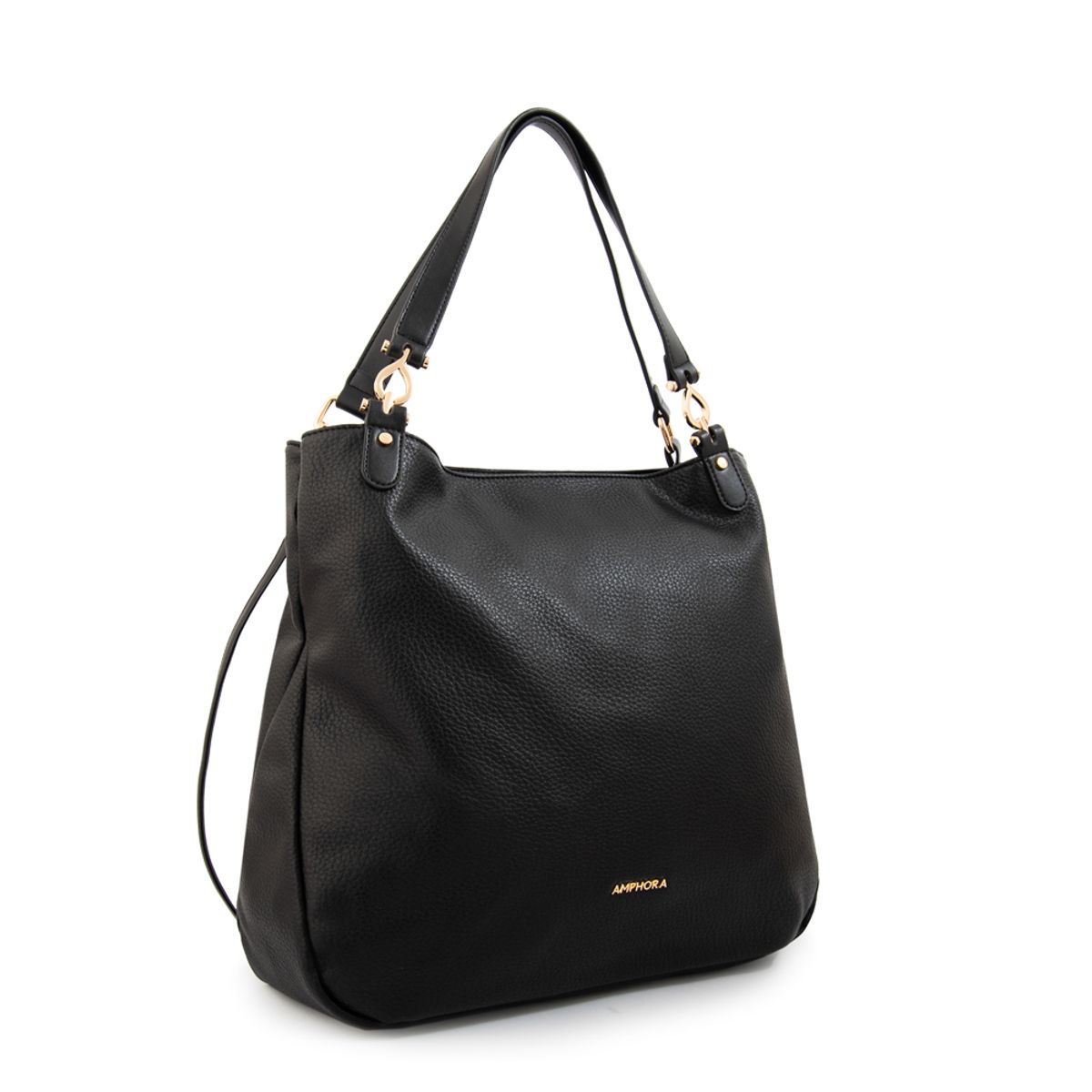 AMPHORA - Cartera tote corte recto eugenia mediana negro