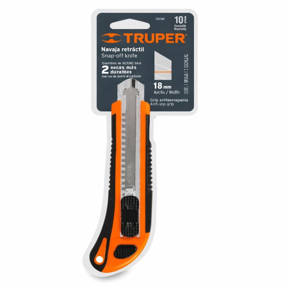 TRUPER - Cuchillo Cartonero De 15 Cms Con Grip + 3 Hojas Repuesto