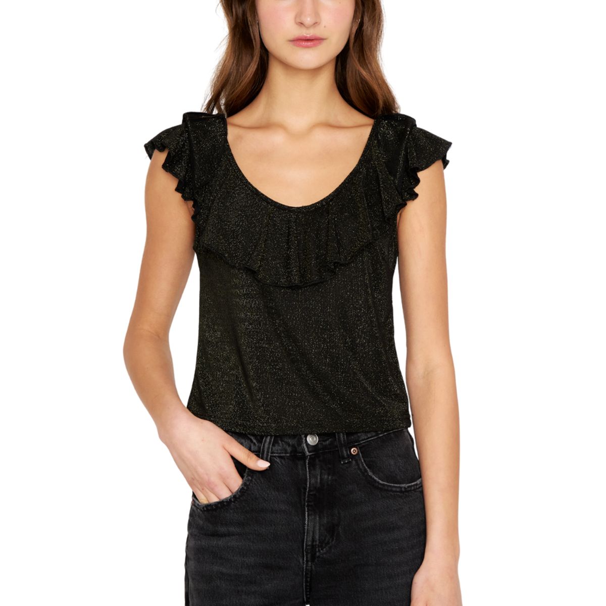 JACINTA TIENDA - Polera Olimpia Bright black dorada Jacinta Tienda