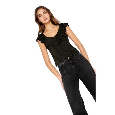 Imagen 2 del producto Polera Olimpia Bright black dorada