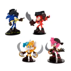 ANSALDO - Pack 4 Figuras Articuladas Sonic 8 cm - Amy