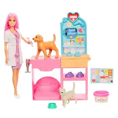 BARBIE - Profesiones set veterinaria con mascotas y accesorios