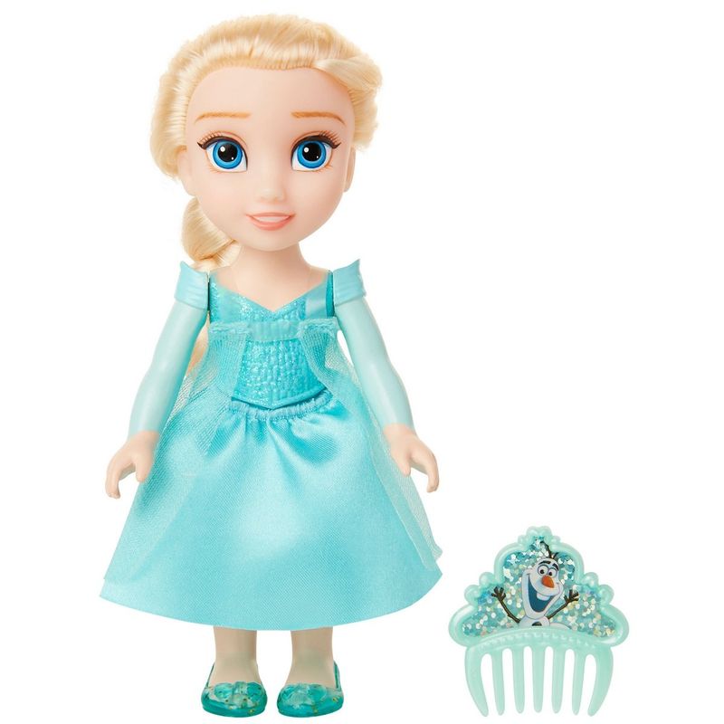DISNEY - Muñeca 15 cm con peine princesas de disney - elsa