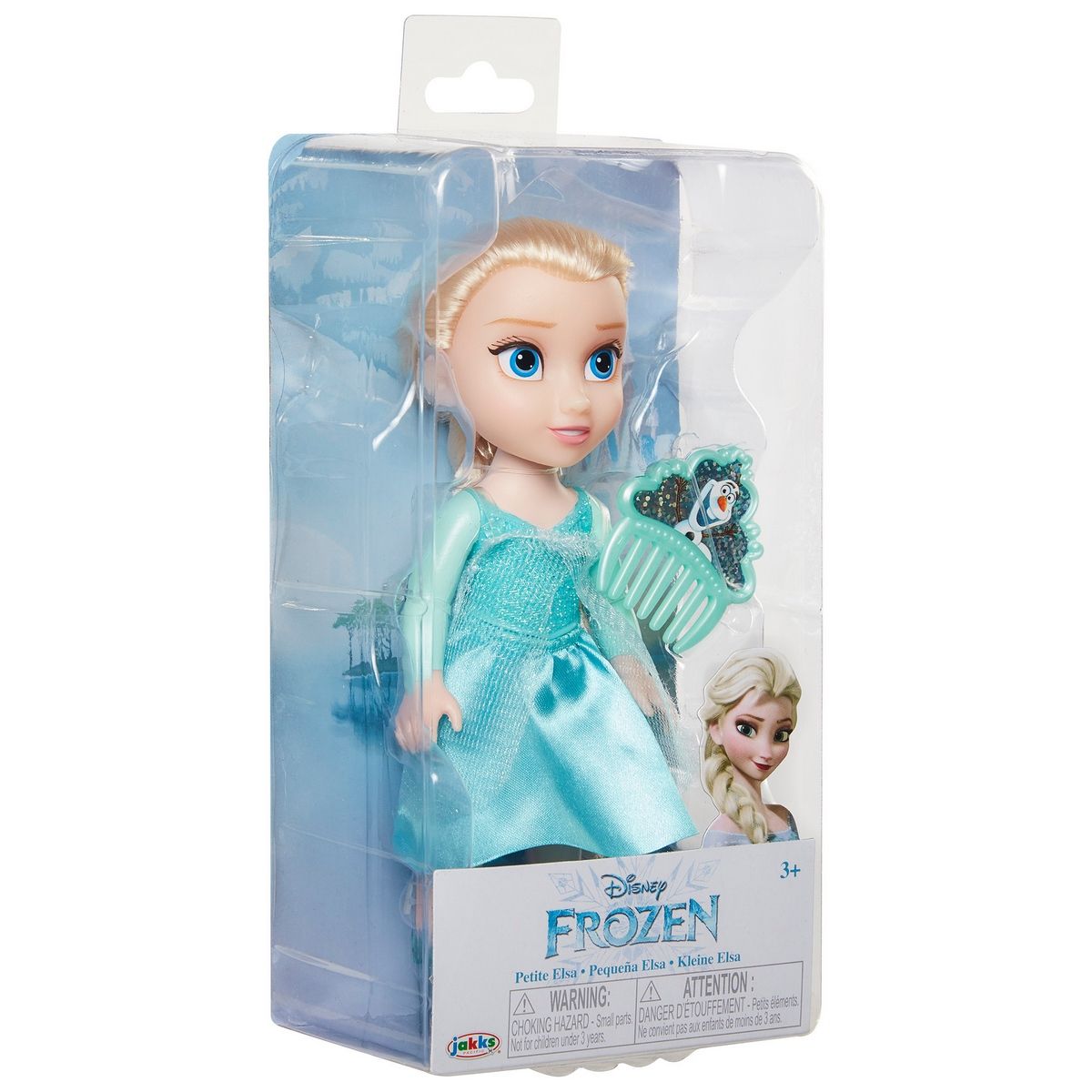 DISNEY - Muñeca 15 cm con peine princesas de disney - elsa