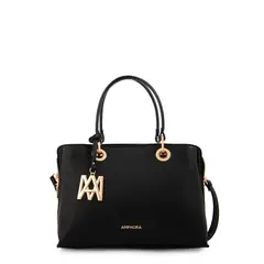 AMPHORA - Cartera tote laia mediana negro