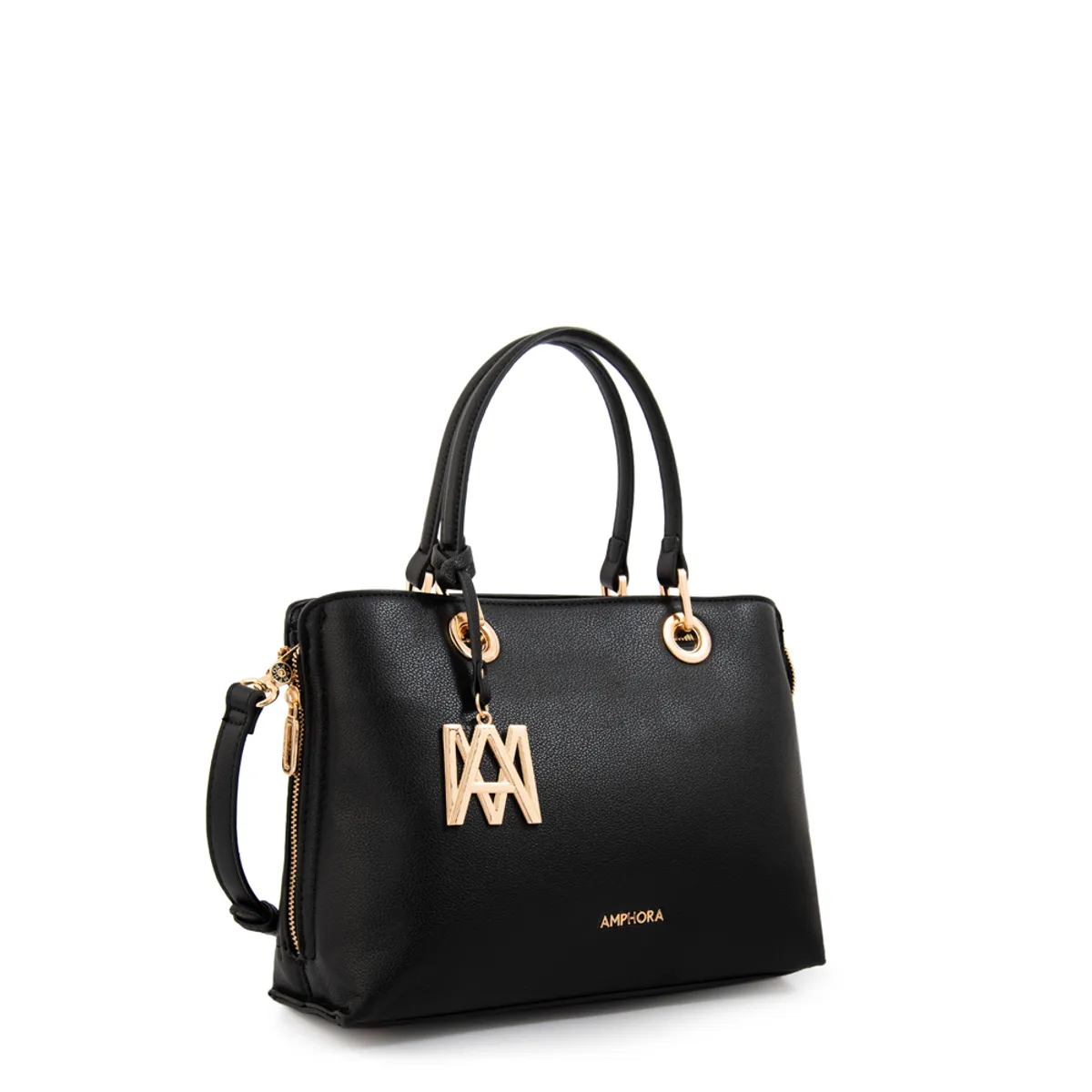 AMPHORA - Cartera tote laia mediana negro