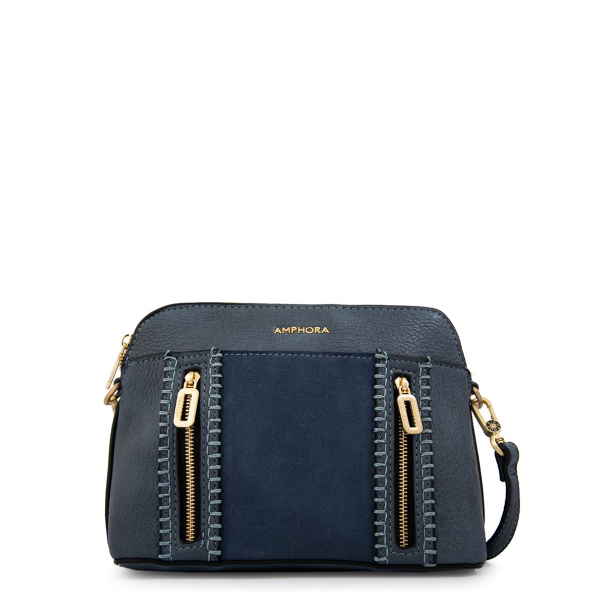 AMPHORA - Cartera bandolera bertina mediana denim
