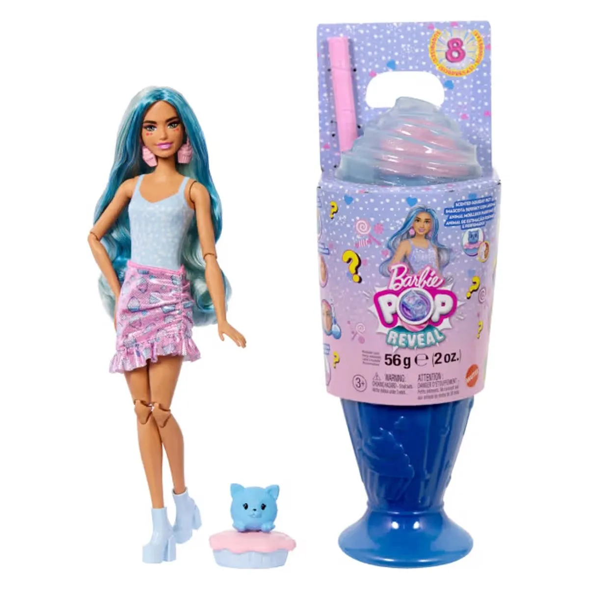 BARBIE - Barbie pop reveal muñeca dulces sorpresas - celeste