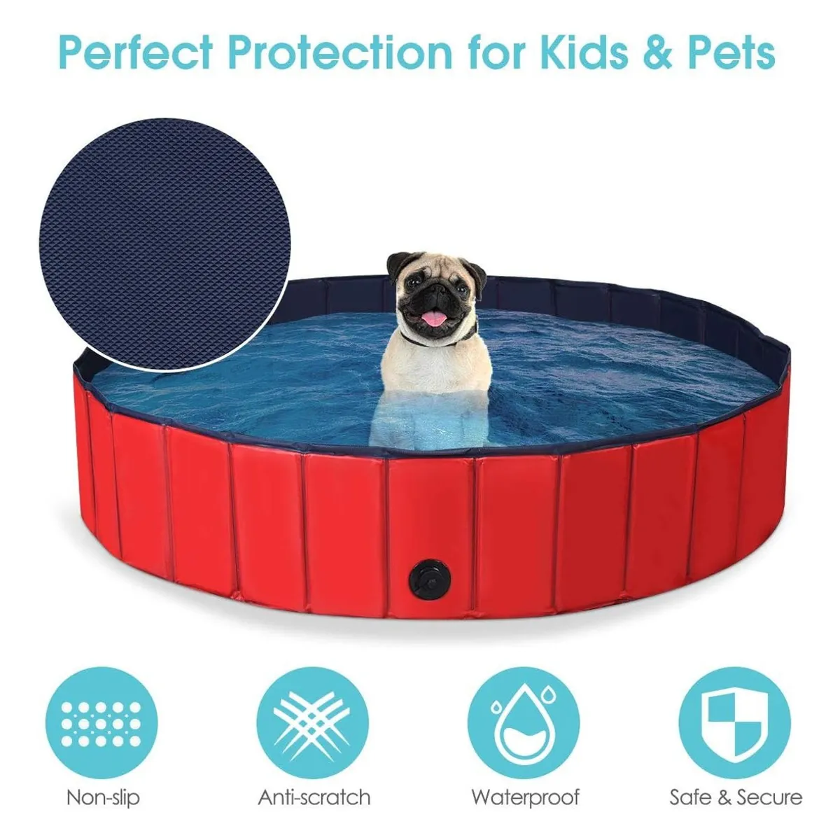 GENERICO - Piscina Para Perros Piscina Plegable Mascotas Perro 120x30cm