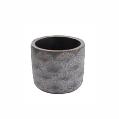 HOME ESSENTIALS - Maceta de cemento cobre/gris 9.5 cm