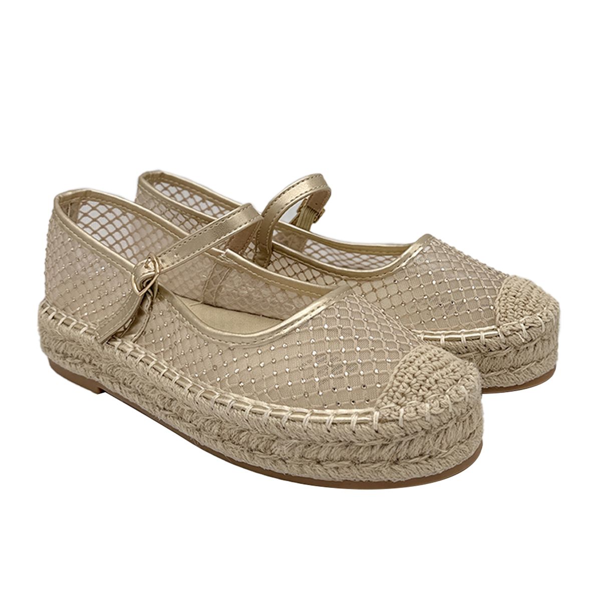 DINASTELLA - Ballerina para mujer Yute Dorado