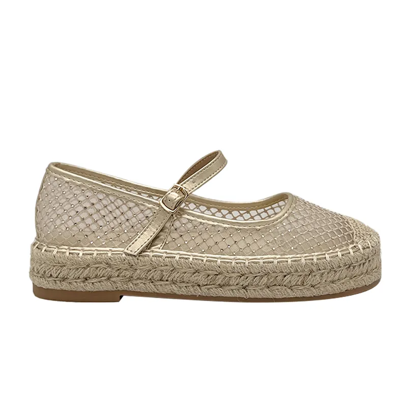 DINASTELLA - Ballerina para mujer Yute Dorado