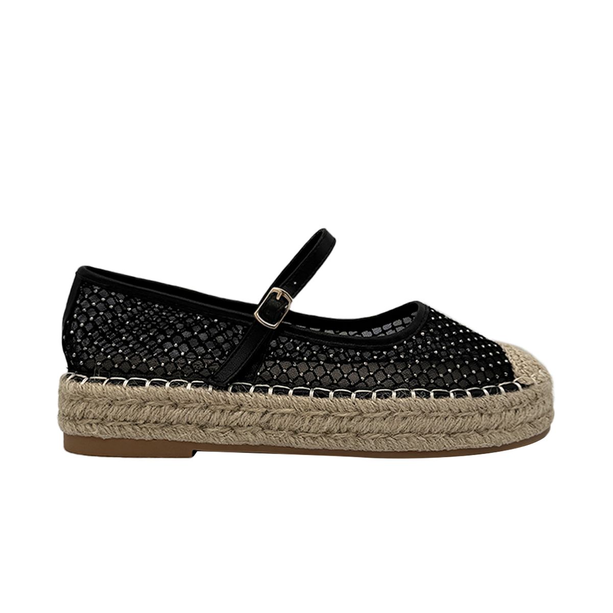 DINASTELLA - Ballerina para mujer Yute Negro