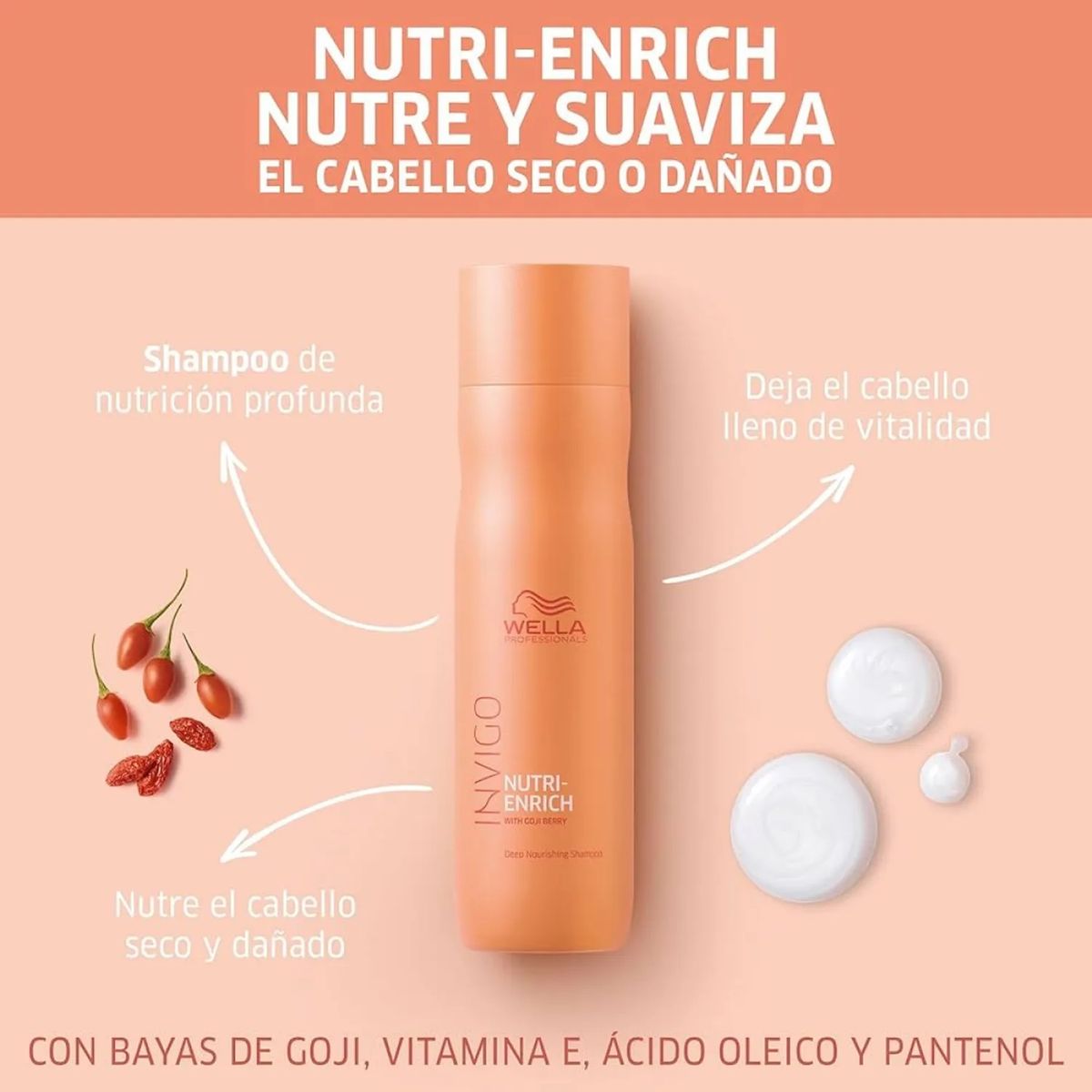 WELLA - Shampoo Invigo Nutri Enrich Wella 250 Ml Reparación Profunda