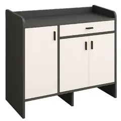 MUNDO ONLINE - Zapatero Blackey 3 Puertas Organizador Estante + Cajón 90cm