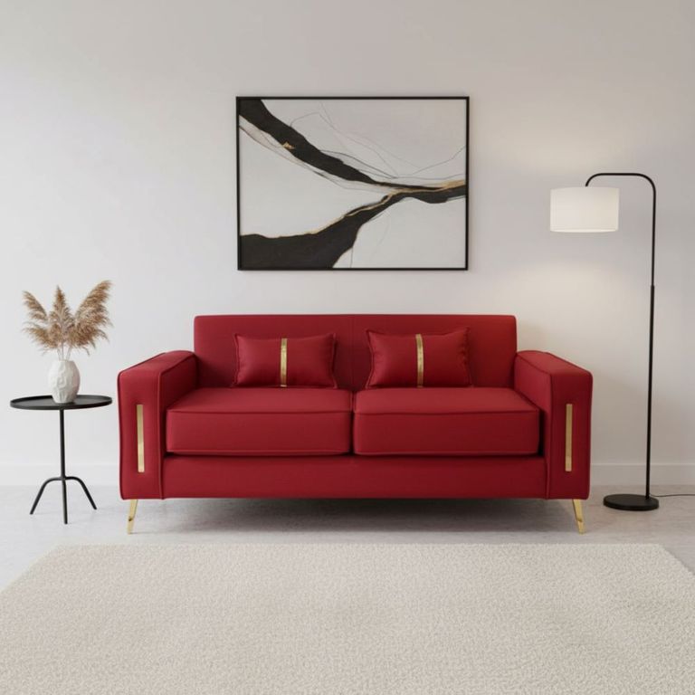 SOFA PARIS DOS CUERPOS ROJO LINO