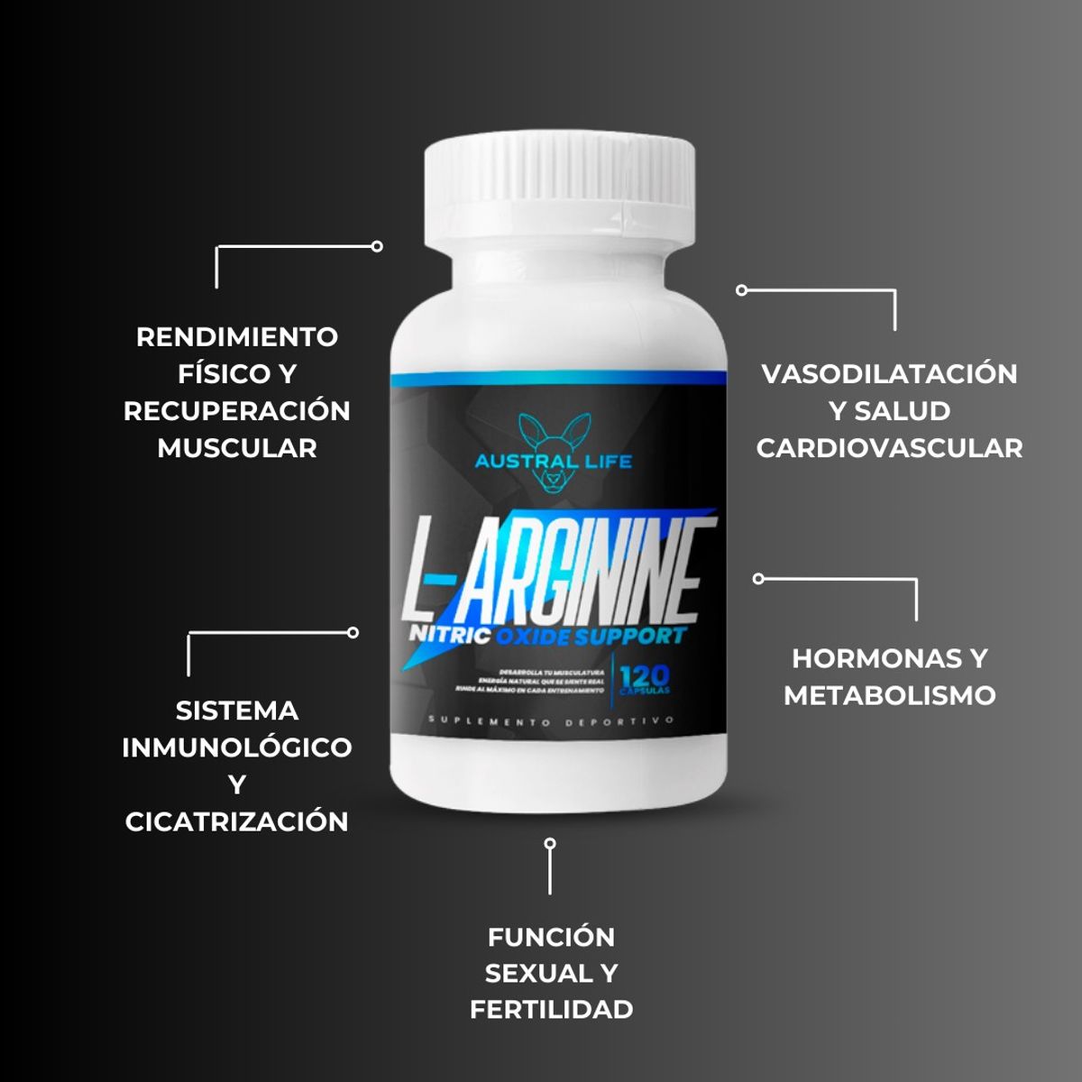 GENERICO - L-Arginina 120 Cápsulas - Austral Life