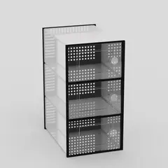 OKAY - Pack 4 Cajas Organizadoras Zapatos Varios Apilables Plegables (M) --- NEGRO