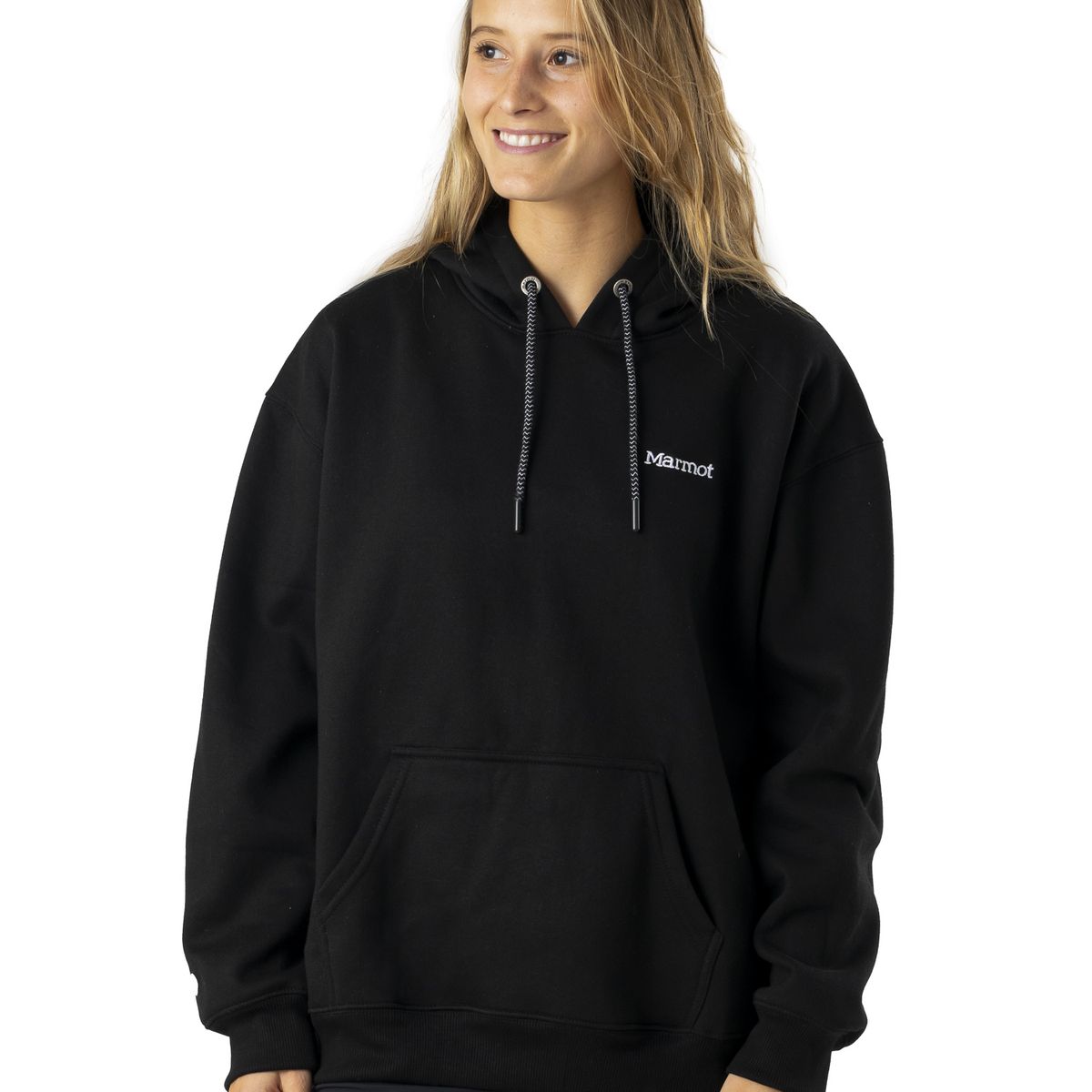 MARMOT - Poleron Mujer Chest Logo Hoody Negro Marmot