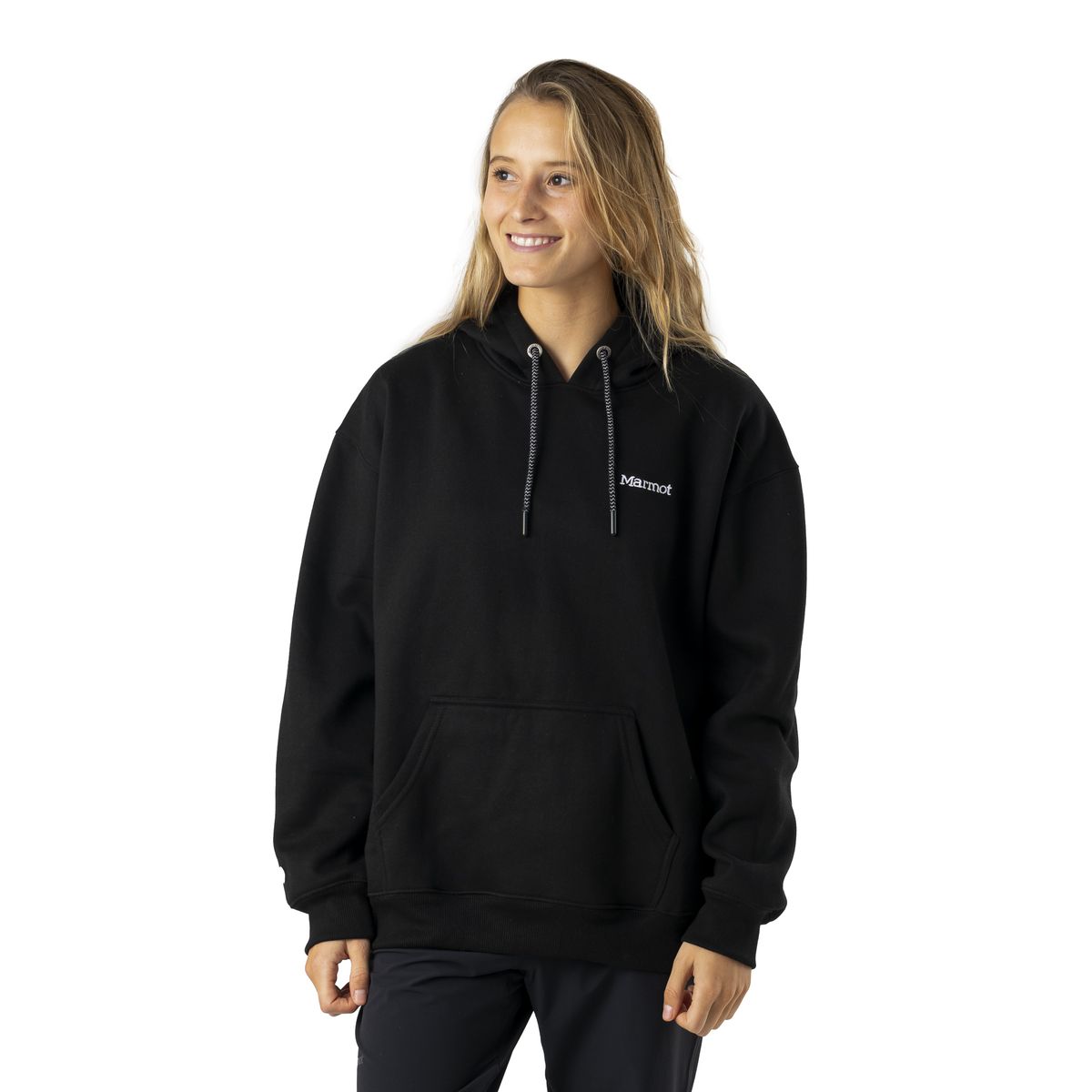 MARMOT - Poleron Mujer Chest Logo Hoody Negro Marmot