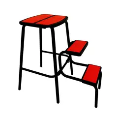 AGM - Piso escala Titán Negro Rojo diseño eficiente